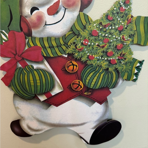 Vintage die cut snowman - Picture 6 of 7